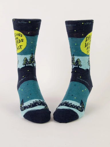 BLUQ Dragons And Wizards And Shit Men's Crew Socks
