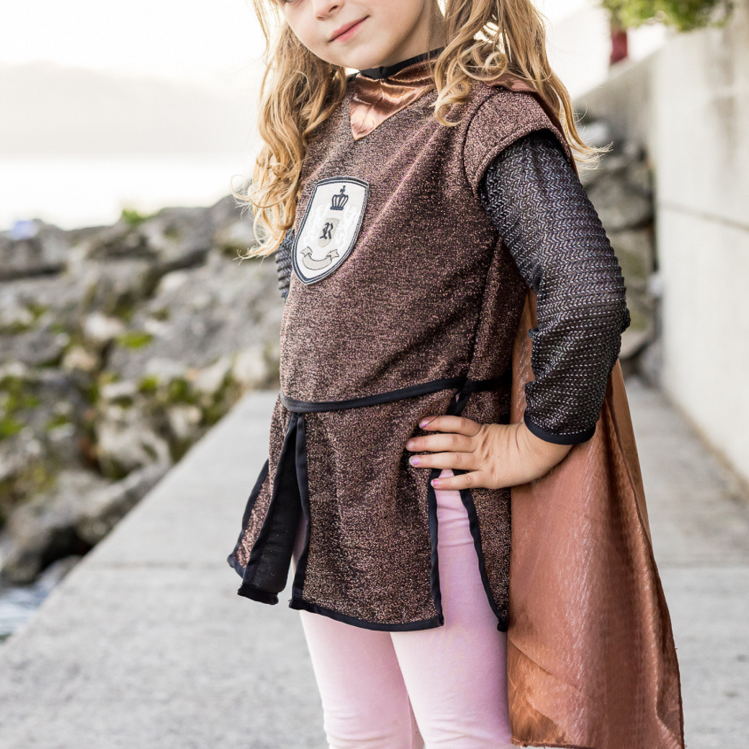Brilliant Copper Knight Tunic with Cape - Size 5-6