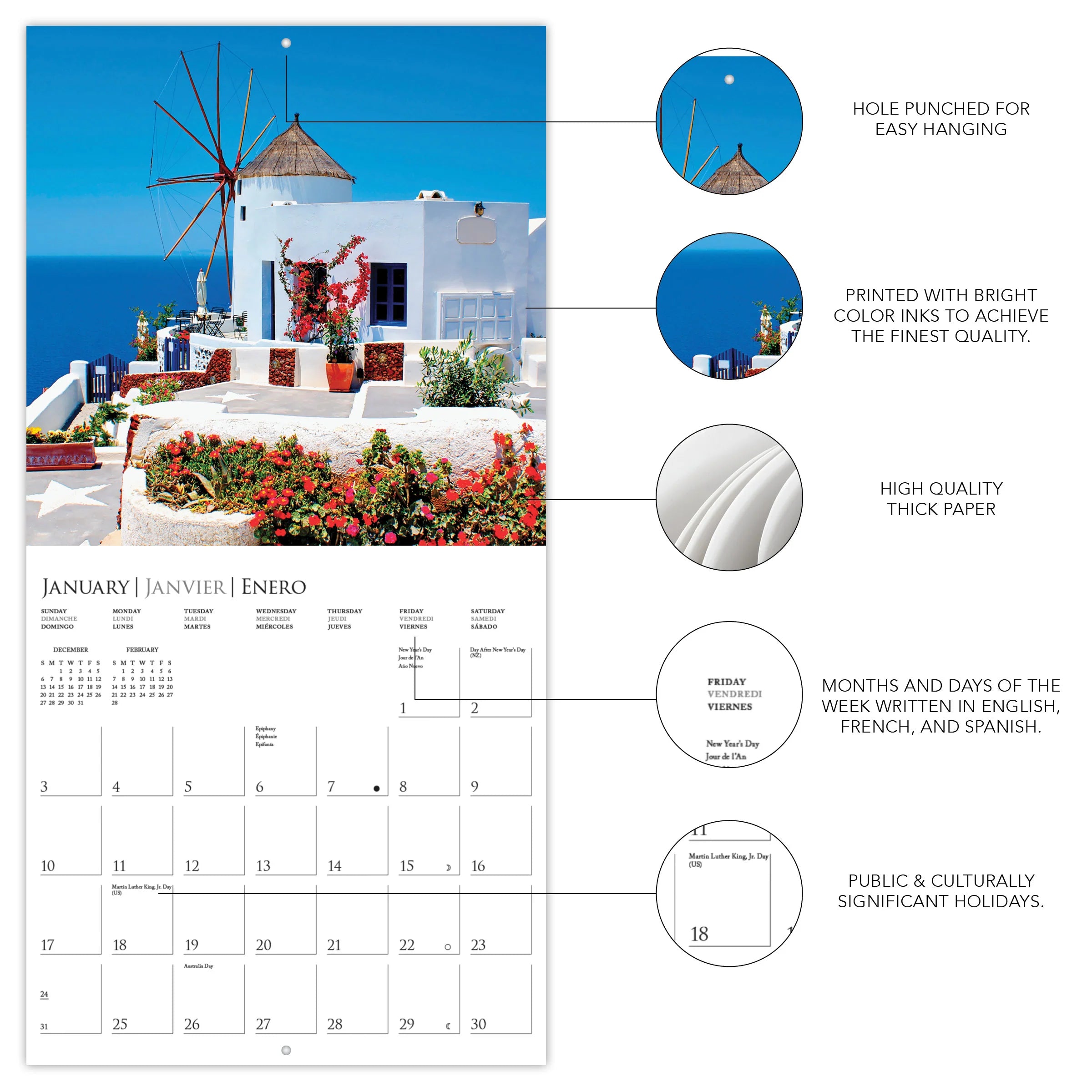GRPH Greek Isles 2027 Mini Wall Calendar