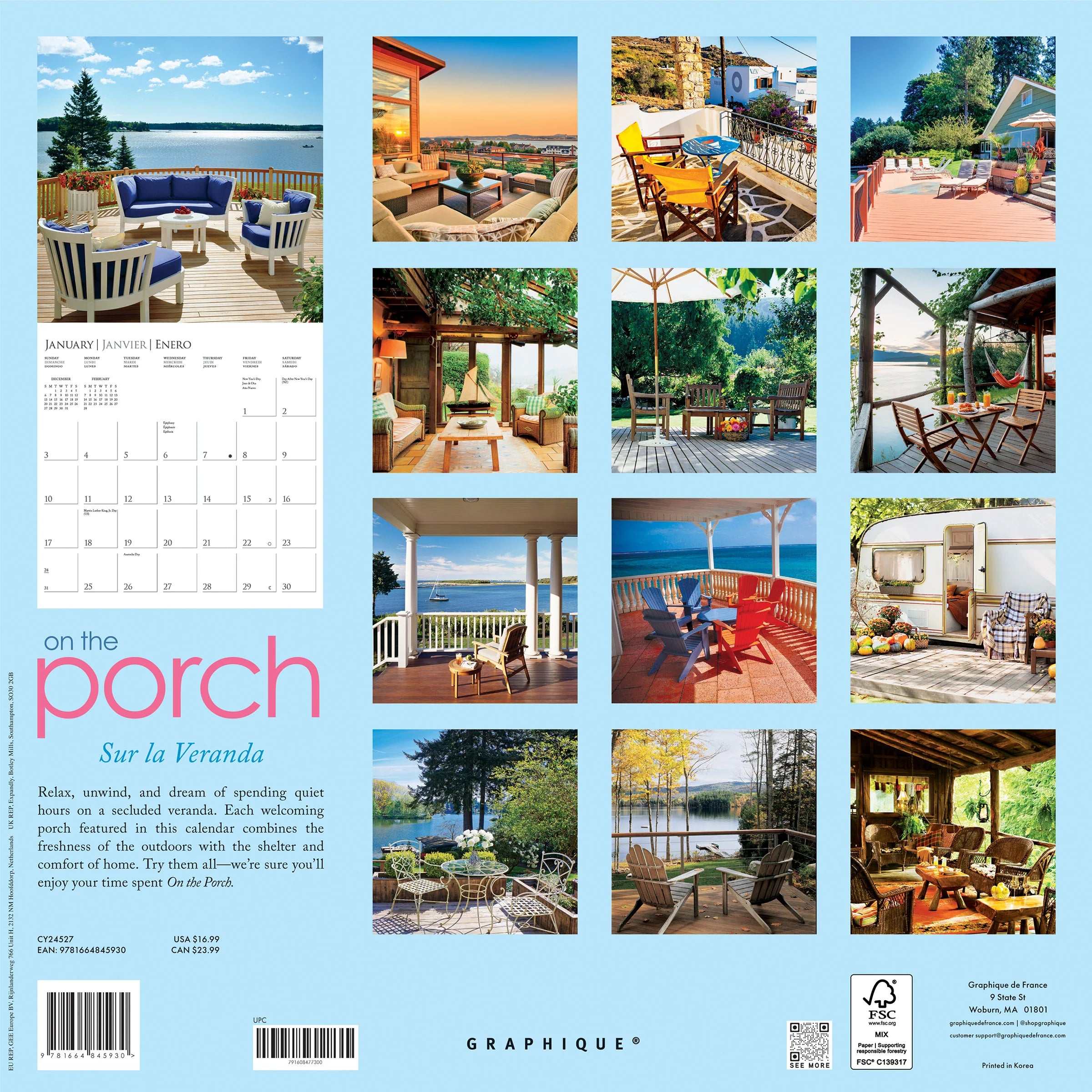 GRPH On the Porch 2027 Wall Calendar