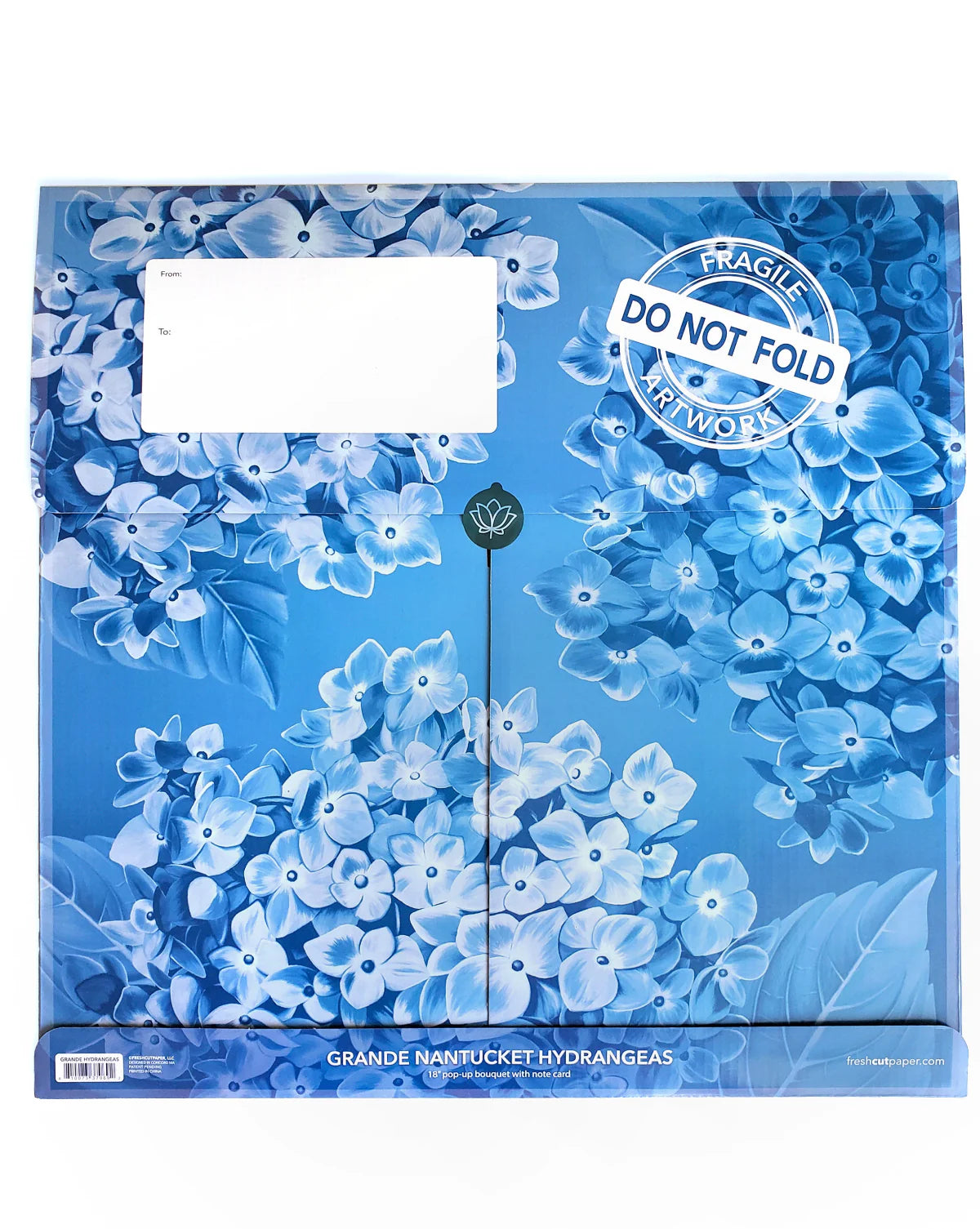 Nantucket Hydrangeas Pop Up Flower Bouquet Greeting Card    