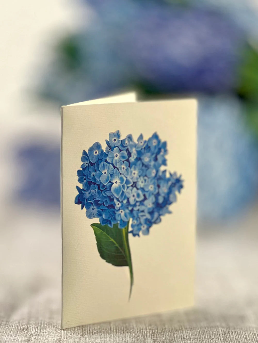 Nantucket Hydrangeas Pop Up Flower Bouquet Greeting Card    