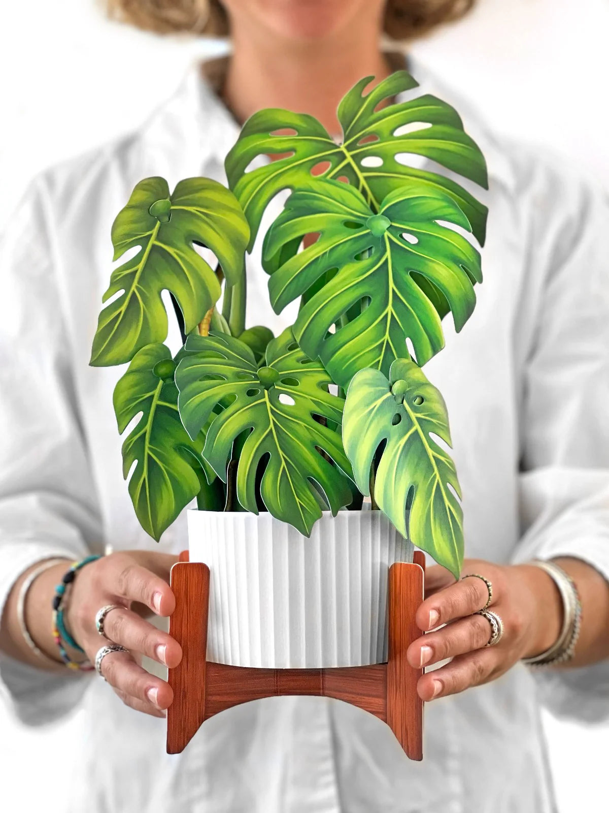 Monstera Pop Up Flower Bouquet Greeting Card    