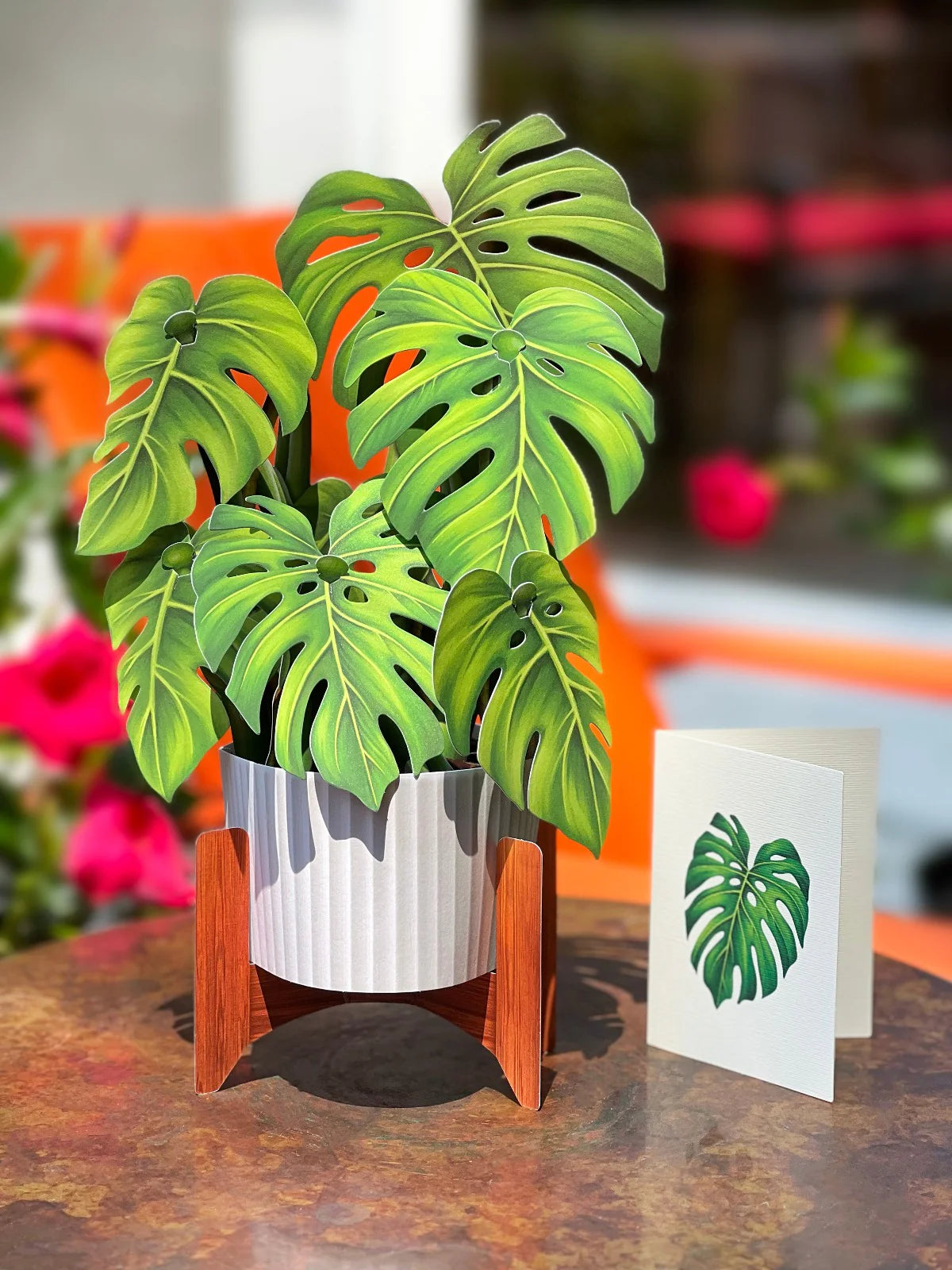Monstera Pop Up Flower Bouquet Greeting Card    