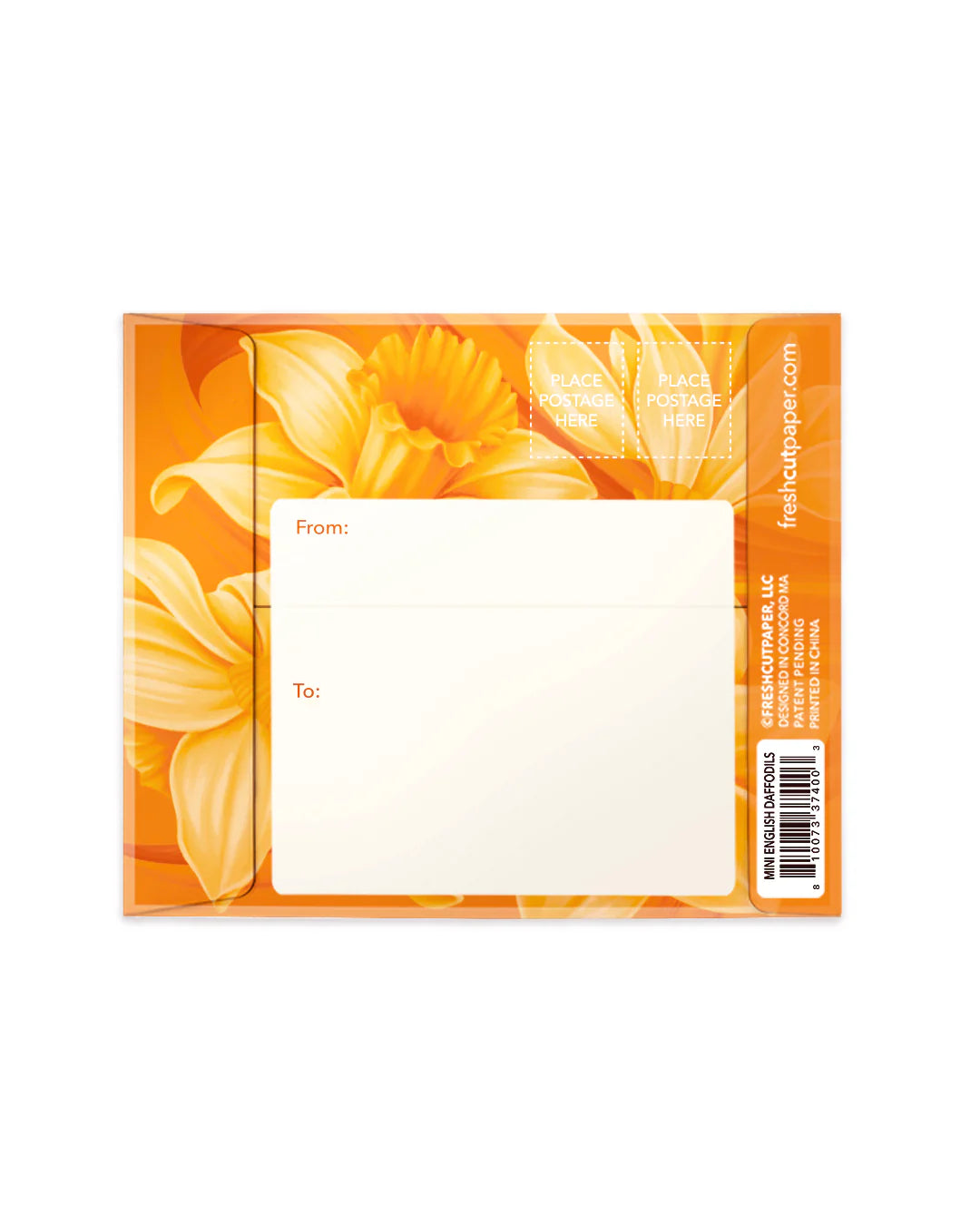 English Daffodils Mini Pop Up Flower Bouquet Greeting Card    