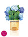 Nantucket Hydrangeas Mini Pop Up Flower Bouquet Greeting Card    