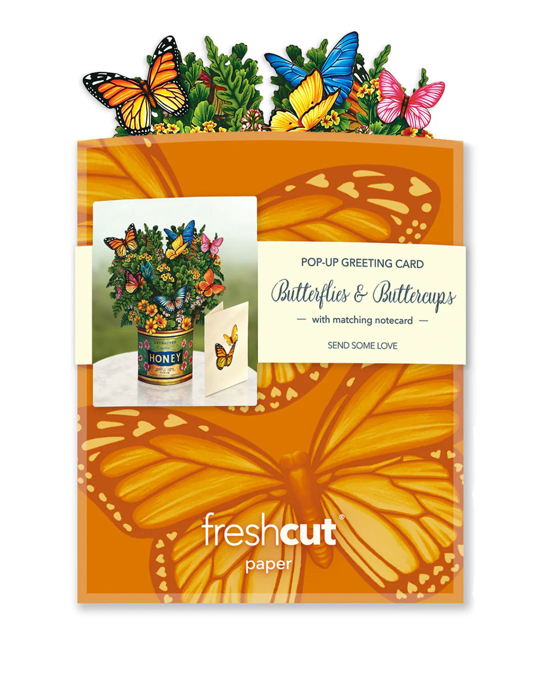 Butterflies & Buttercups Mini Pop Up Flower Bouquet Greeting Card    