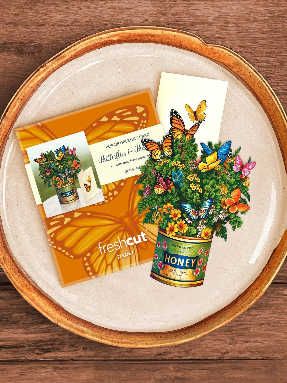 Butterflies & Buttercups Mini Pop Up Flower Bouquet Greeting Card    