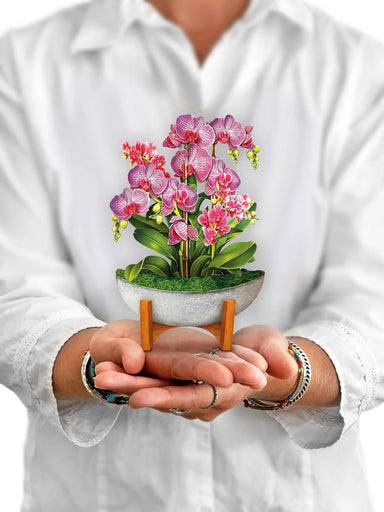 Orchid Oasis Mini Pop Up Flower Bouquet Greeting Card    