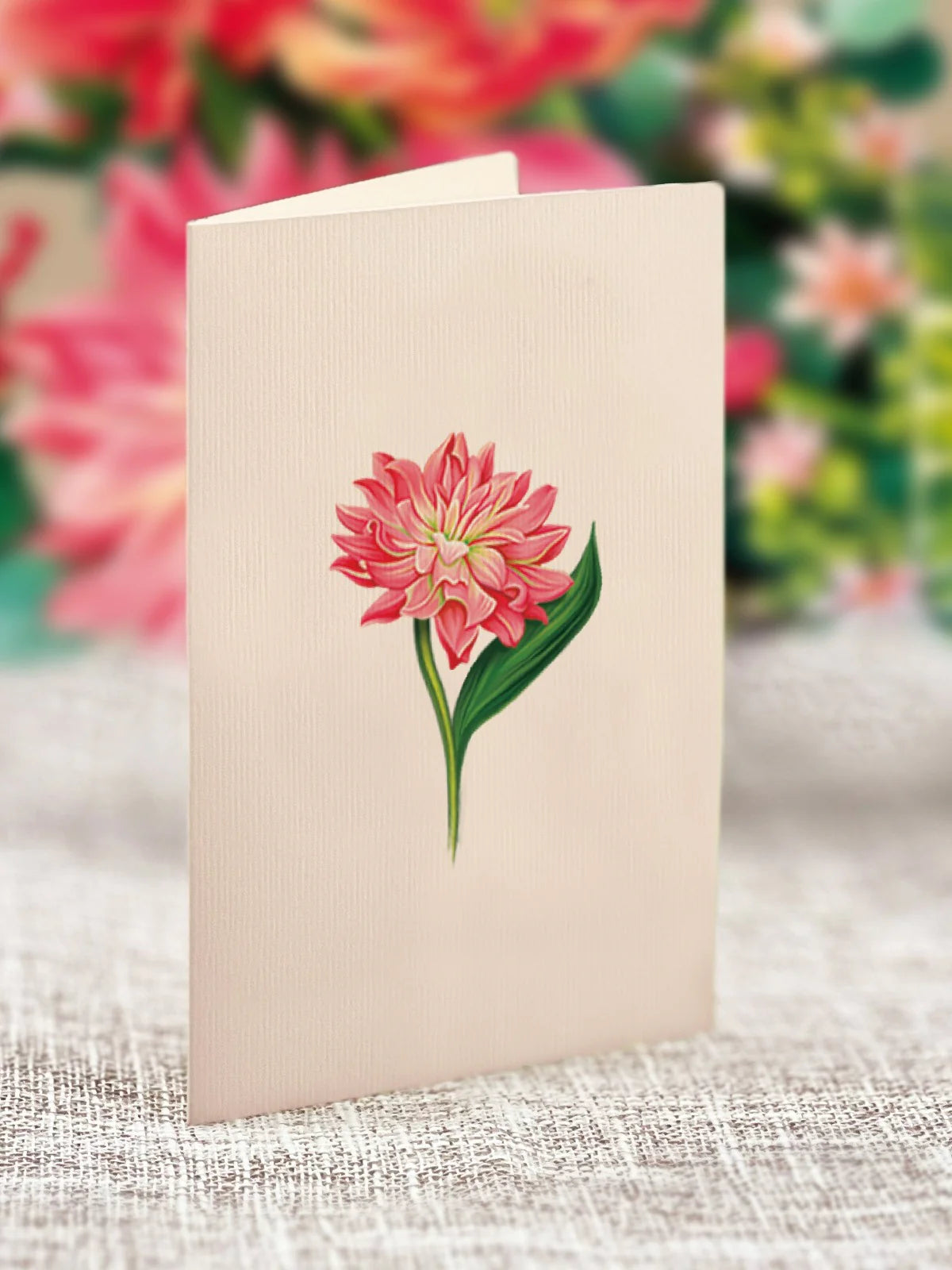 Dear Dahlia Mini Pop Up Flower Bouquet Greeting Card    
