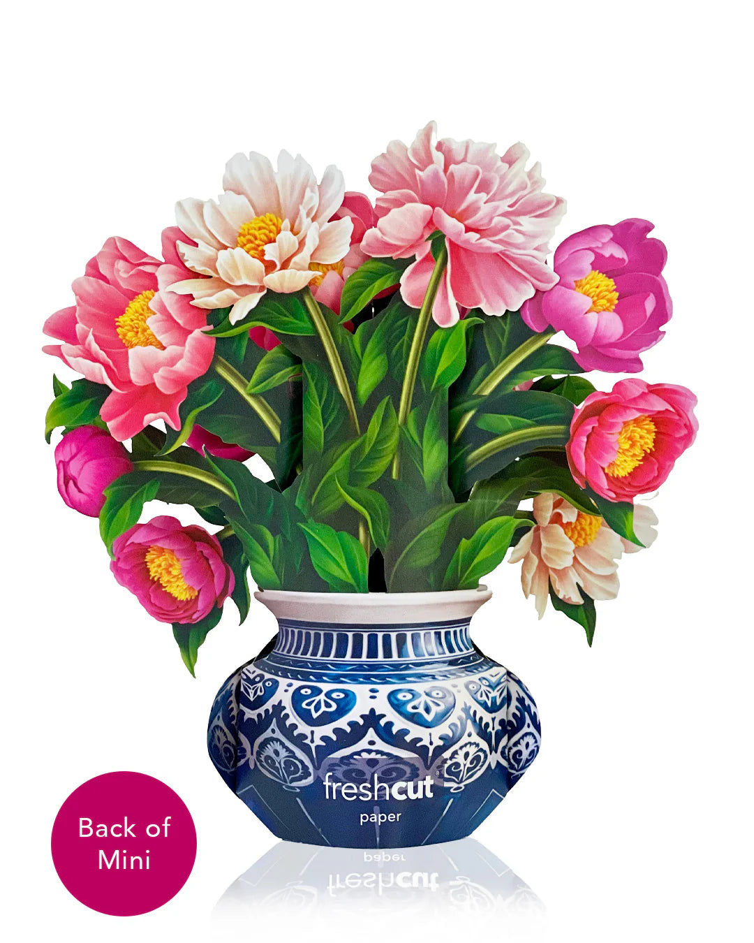 Peony Paradise Mini Pop Up Flower Bouquet Greeting Card    