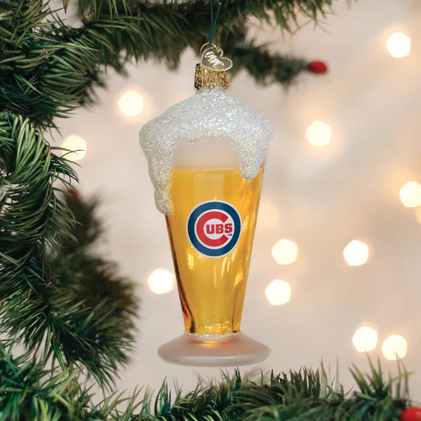 Old World Christmas MLB Chicago Cubs Glass Of Beer Ornament