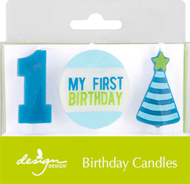 Blue My First Birthday Candles