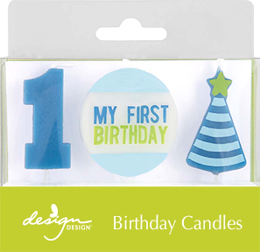 Blue My First Birthday Candles