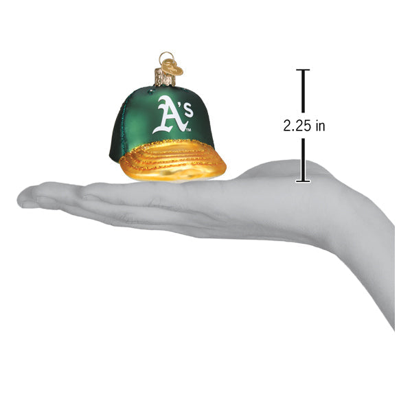 Old World Christmas Oakland A's Baseball Hat Ornament    
