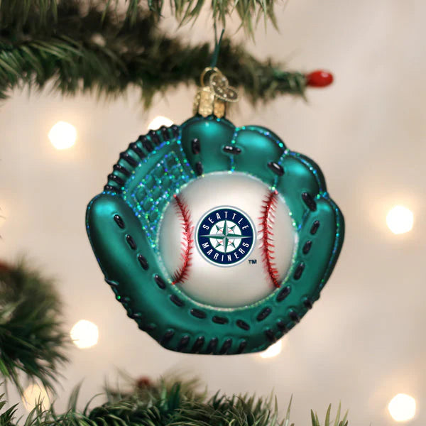 Old World Christmas MLB Seattle Mariners Baseball Mitt Ornament