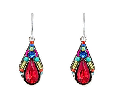 Firefly Camelia Simple Drop Earrings - Multi Scarlet Red    