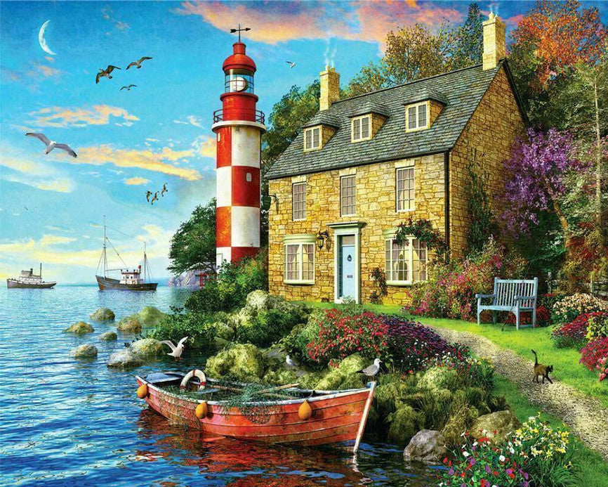 The Cottage Lighthouse 1000 Piece Puzzle