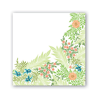 Poppies & Posies B Cocktail Napkins - Floral Border    