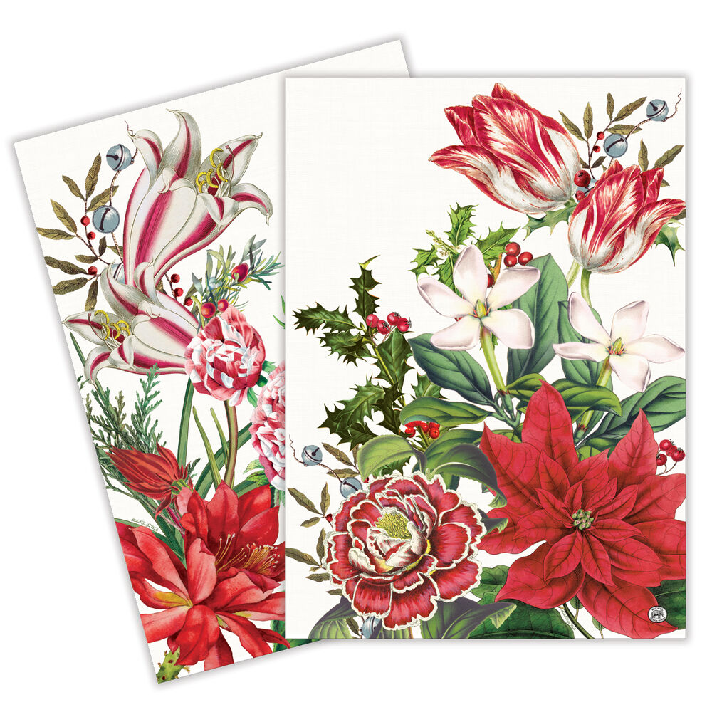 Christmas Bouquet Set of 2 Kitchen Towels    