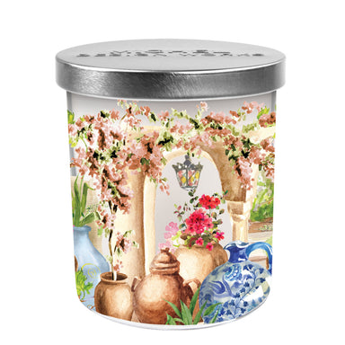 Tuscan Terrace Printed Glass Jar Candle with Lid    