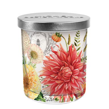 Dahlias Decorative Glass Candle    