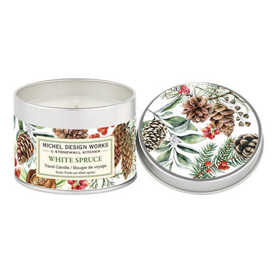 White Spruce Soy Wax Small Travel Candle    