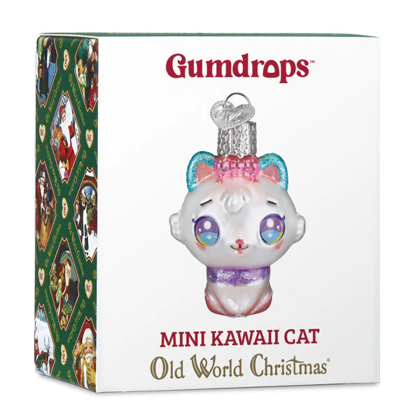 Old World Christmas Gumdrops Mini Kawaii Cat Ornament