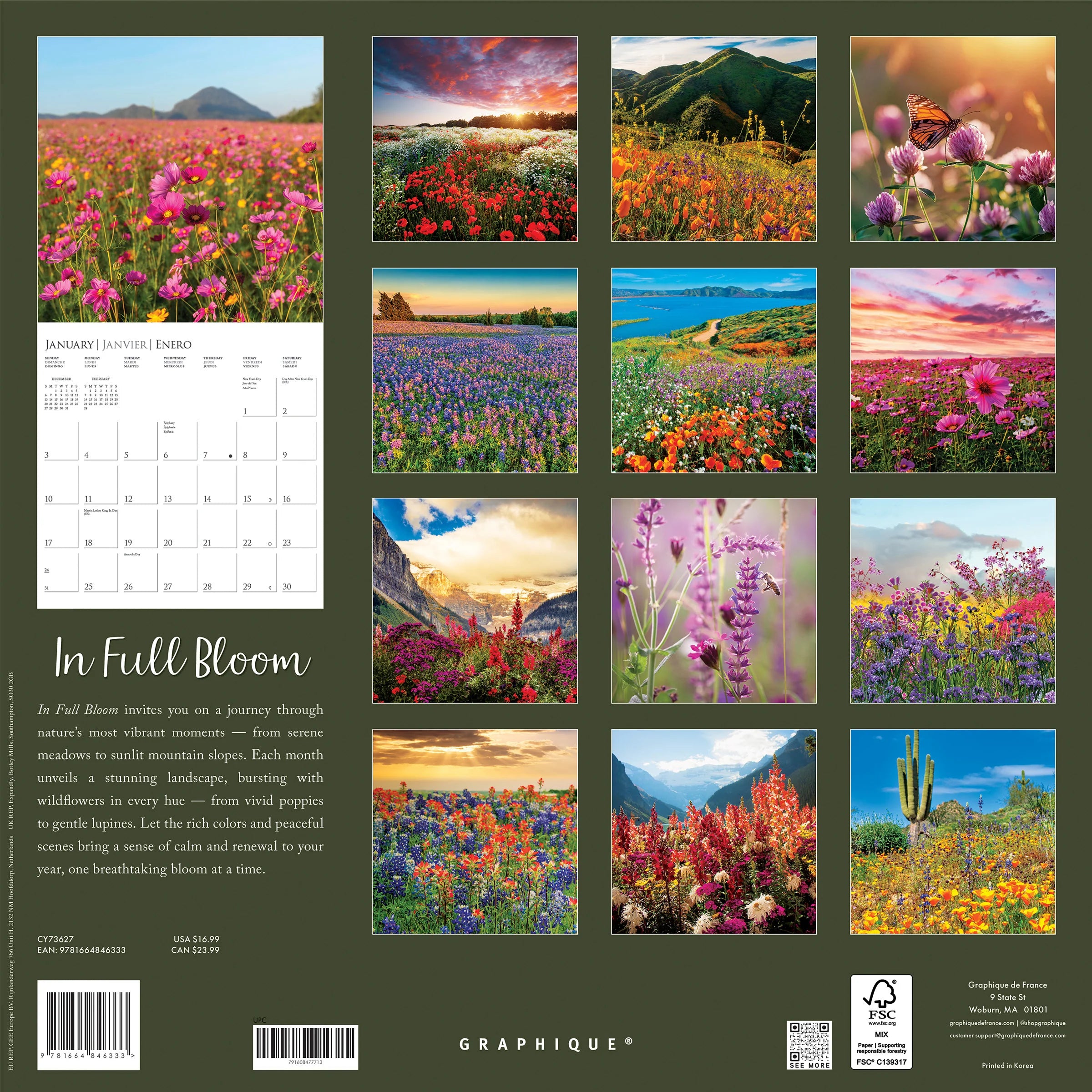 GRPH In Full Bloom 2027 Wall Calendar