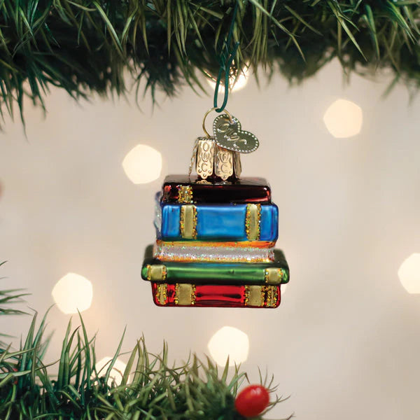 Old World Christmas Mini Gumdrops Stack of Books Ornament