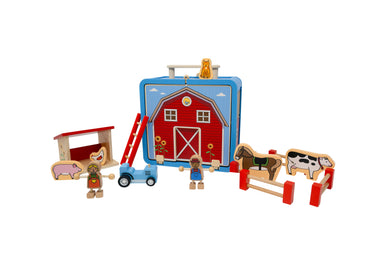 Jack Rabbit Barnyard Suitcase Play Set