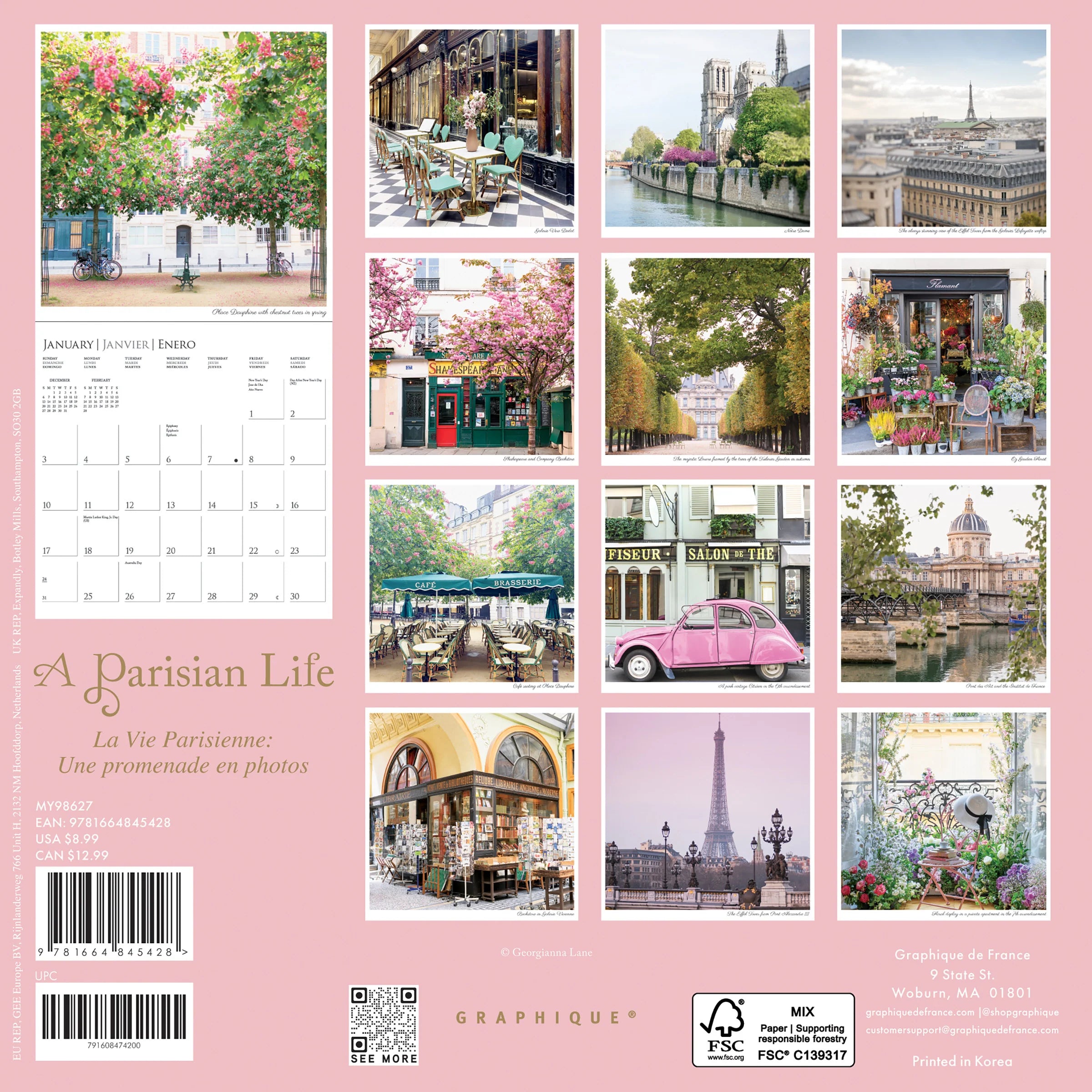 GRPH A Parisian Life 2027 Mini Wall Calendar
