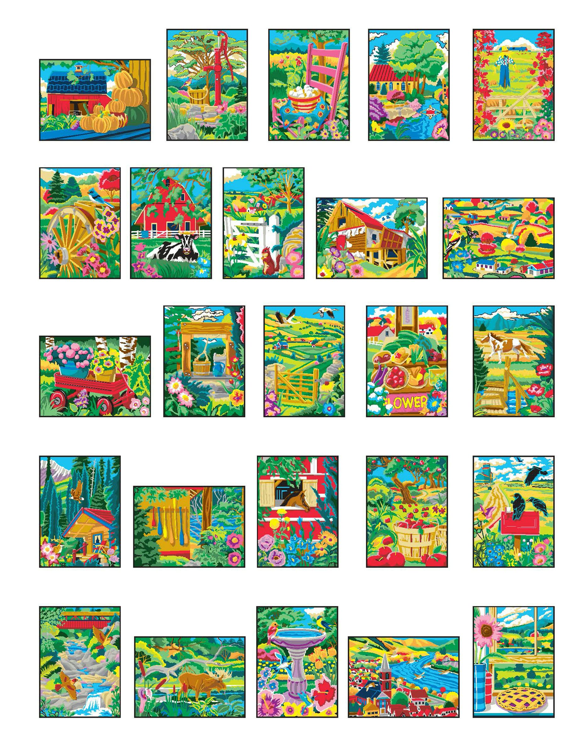 DVR Creative Haven® Color-By-Number: Country Scenes