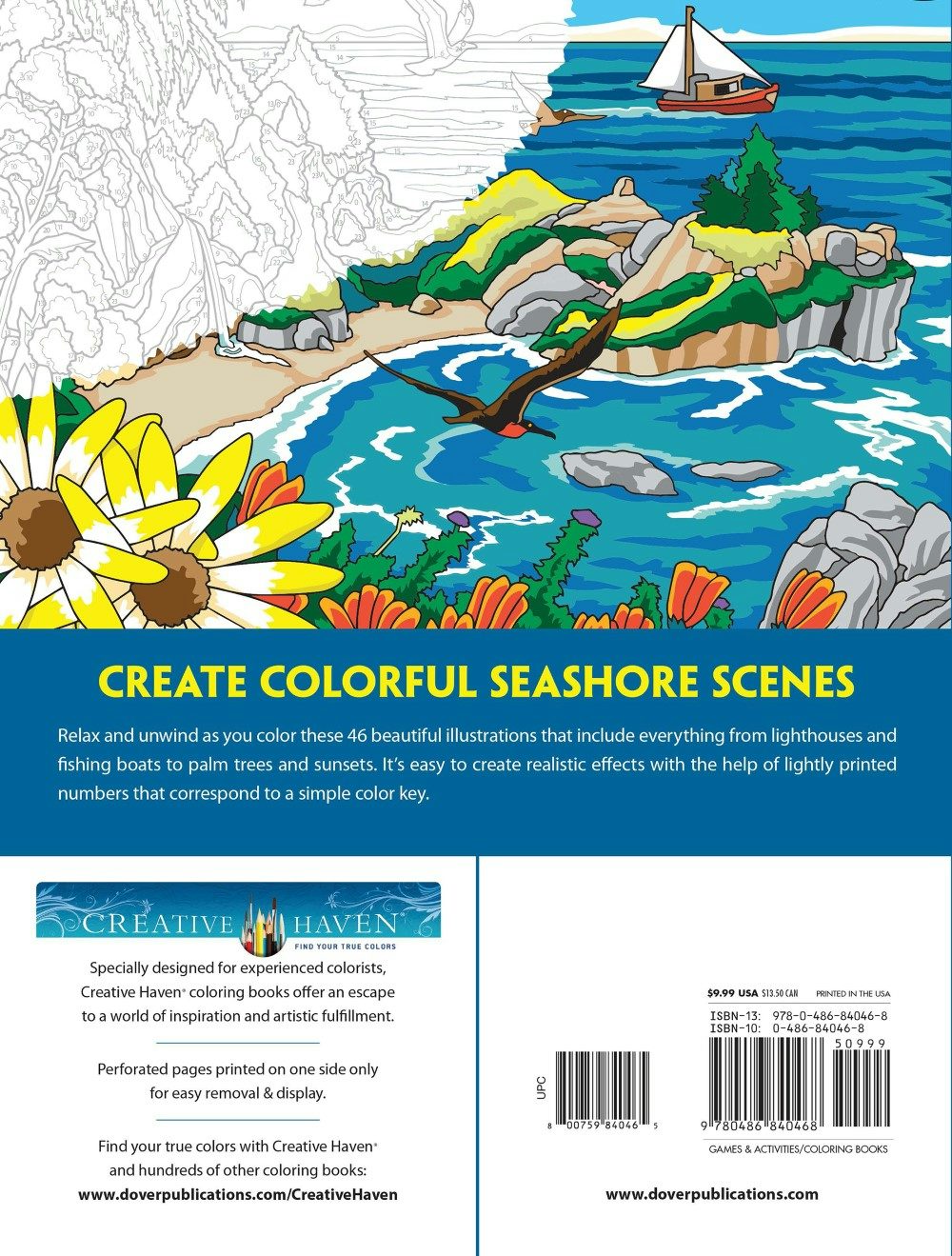 Creative Haven® Color-by-Number: By the Sea