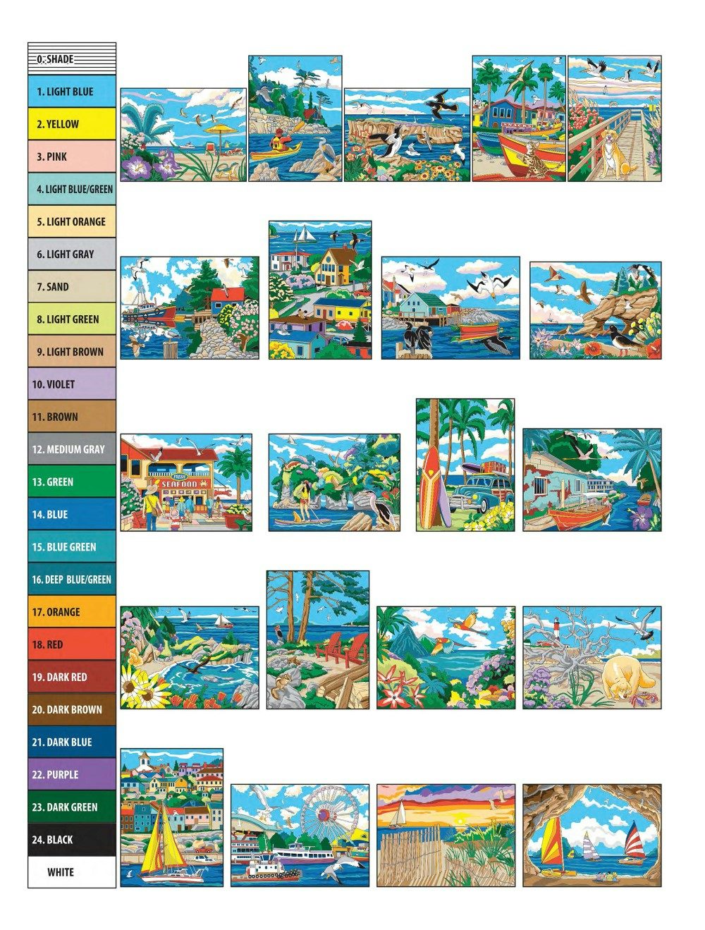 Creative Haven® Color-by-Number: By the Sea