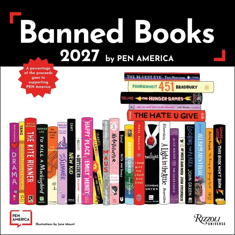 RZZLI The Banned Books 2027 Wall Calendar