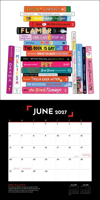 RZZLI The Banned Books 2027 Wall Calendar