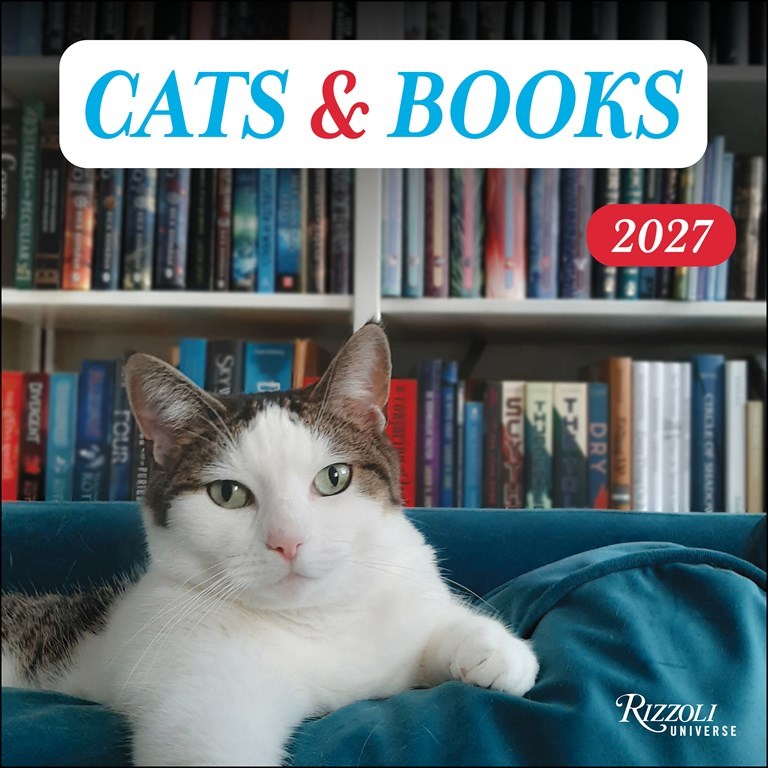 RZZLI Cats & Books 2027 Wall Calendar