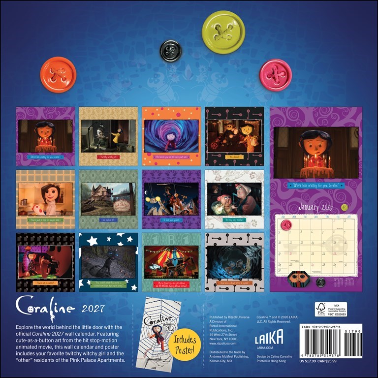 Coraline 2027 Wall Calendar (Includes Full-Color Poster)