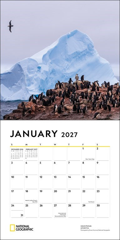 RZZLI National Geographic: Most Beautiful Places 2027 Wall Calendar
