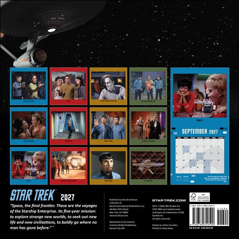 RZZLI Star Trek™ 2027 Wall Calendar: The Original Series
