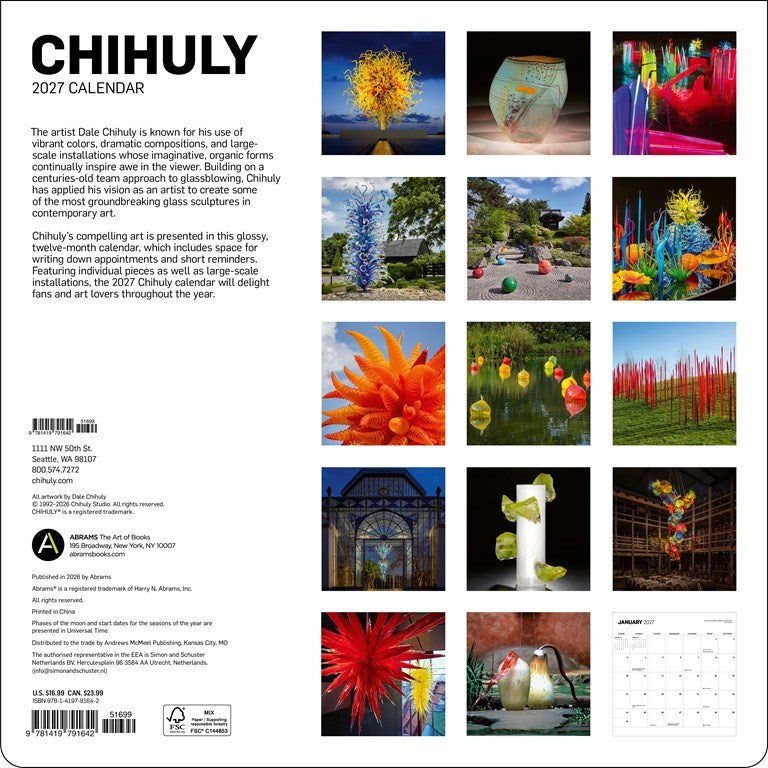 ABRMS Chihuly 2027 Wall Calendar