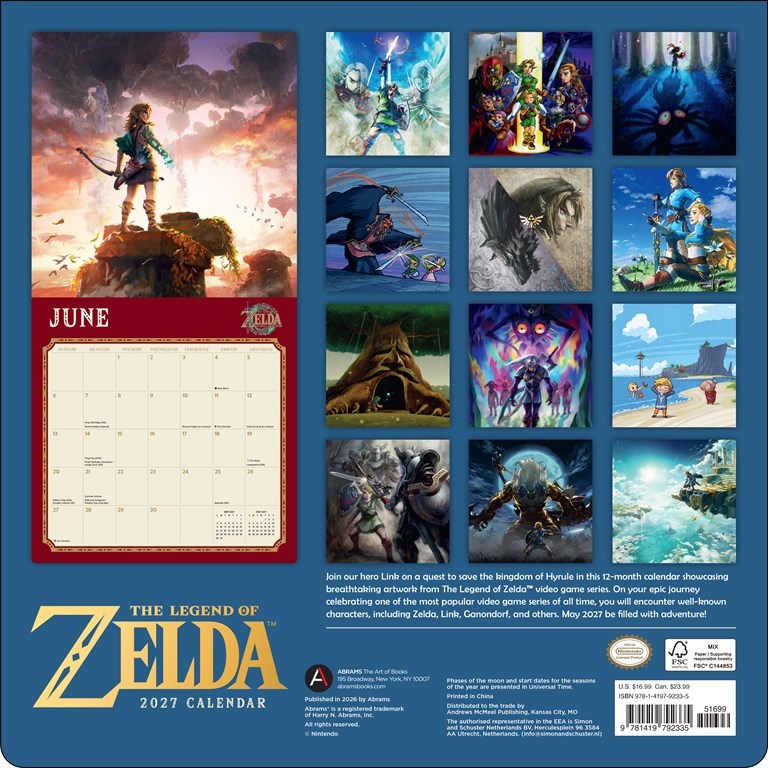 ABRMS Legend of Zelda™ 2027 Wall Calendar