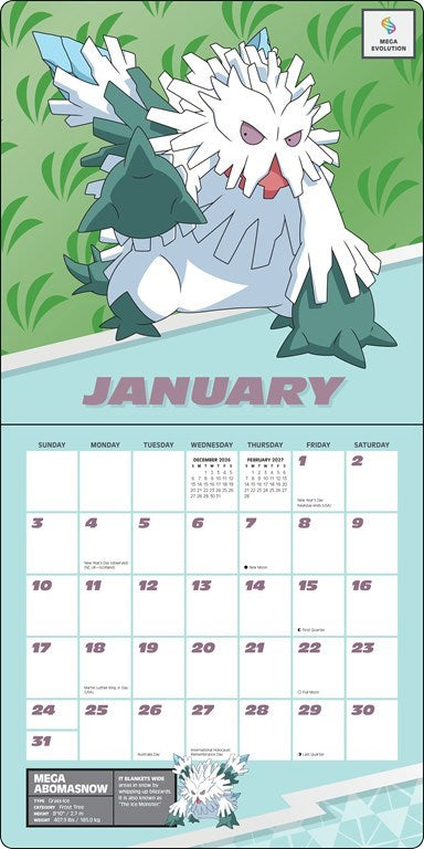 ABRMS Pokémon 2027 Wall Calendar