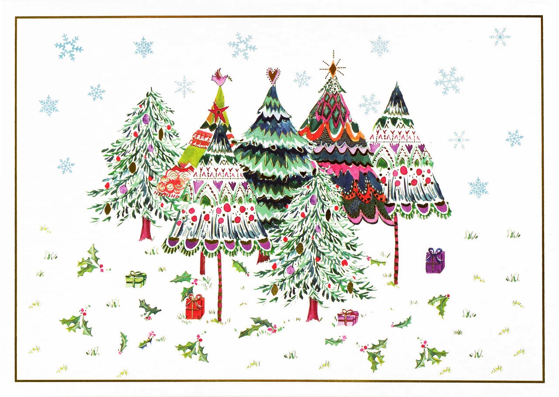 Merry Evergreens Deluxe Boxed Holiday Cards    