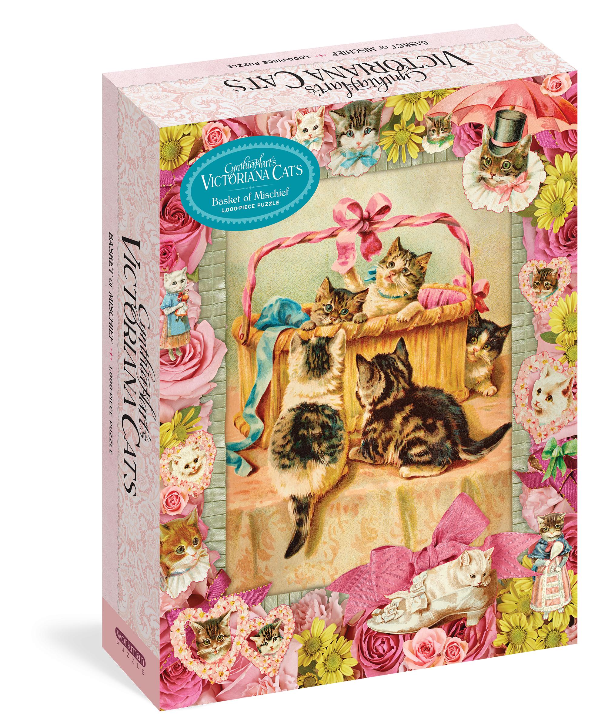 Cynthia Hart's Victoriana Cats: Basket of Mischief 1000 Piece Puzzle
