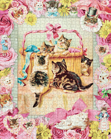 Cynthia Hart's Victoriana Cats: Basket of Mischief 1000 Piece Puzzle