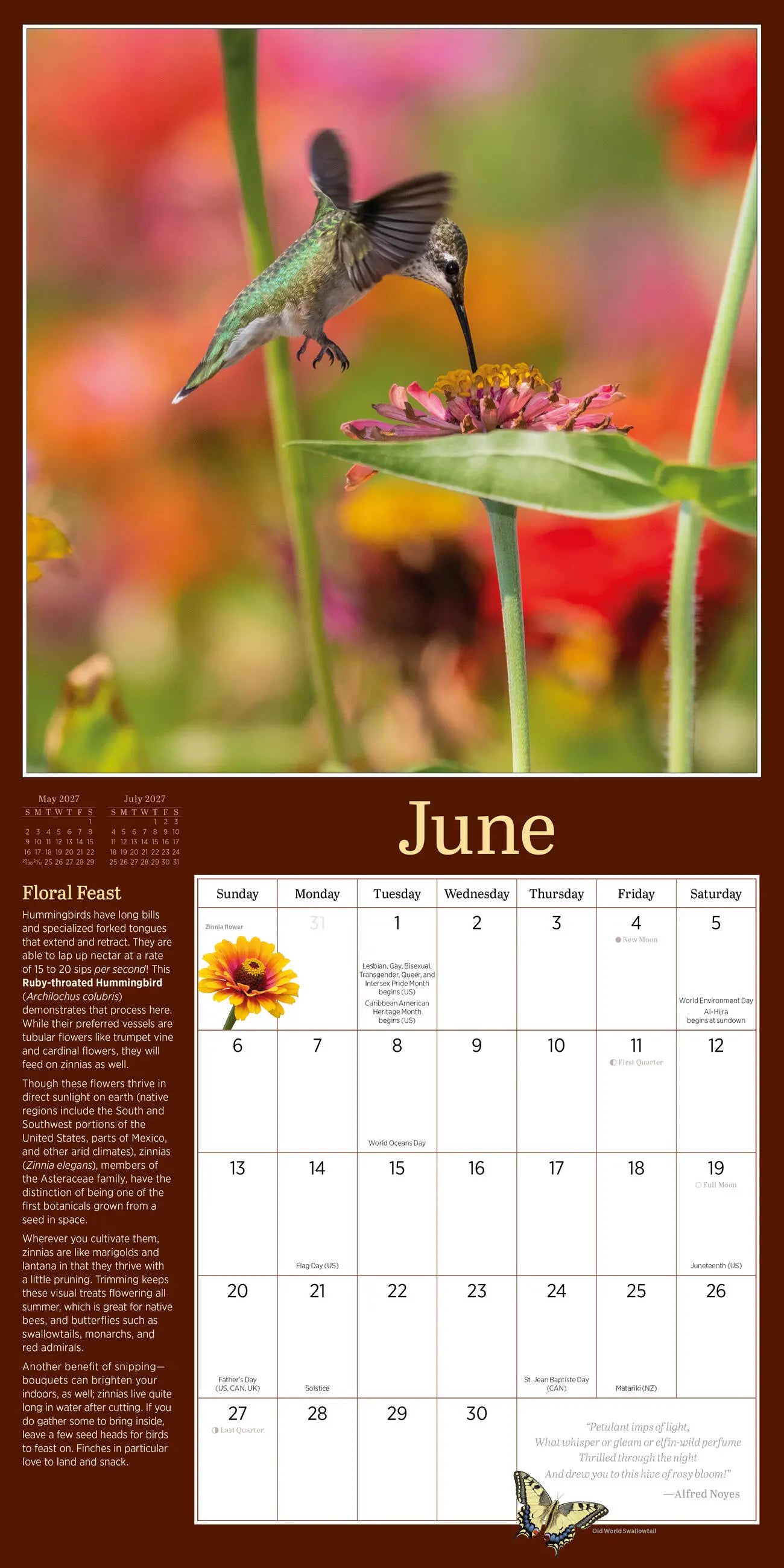 Audubon Birds in the Garden 2027 Wall Calendar