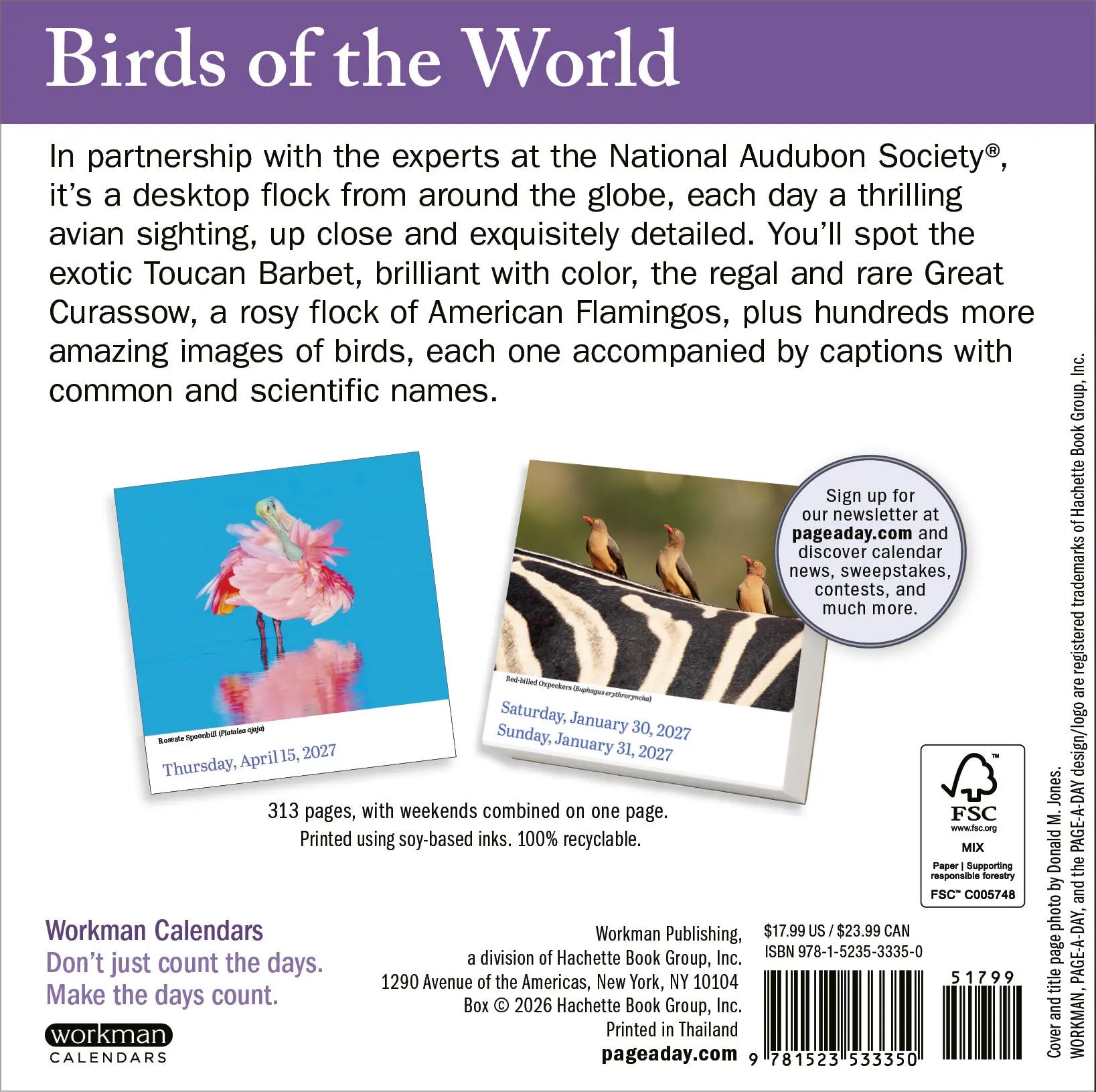 WRK Audubon Birds 2027 Page-A-Day® Calendar