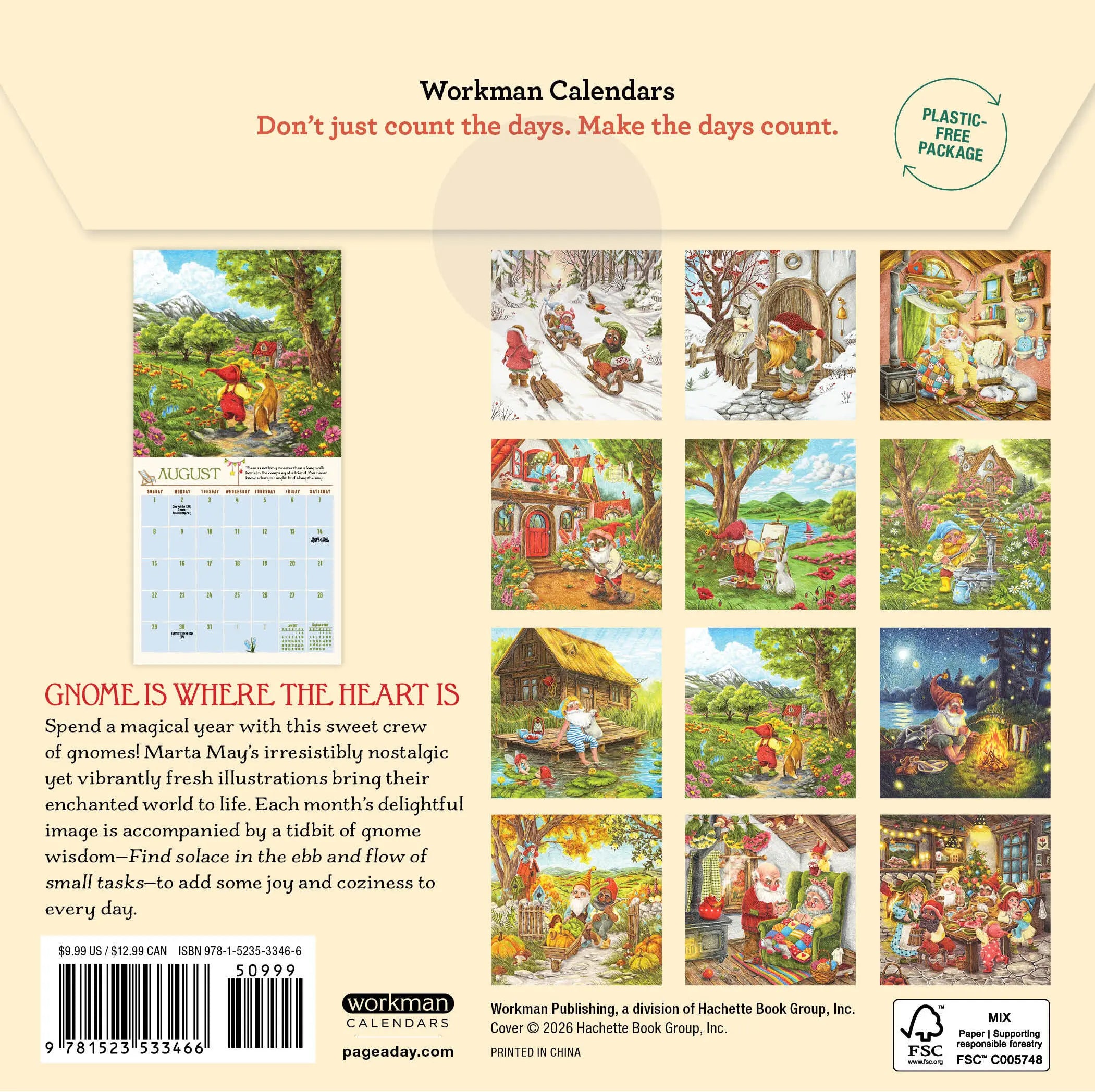 Gnome Life 2027 Mini Wall Calendar
